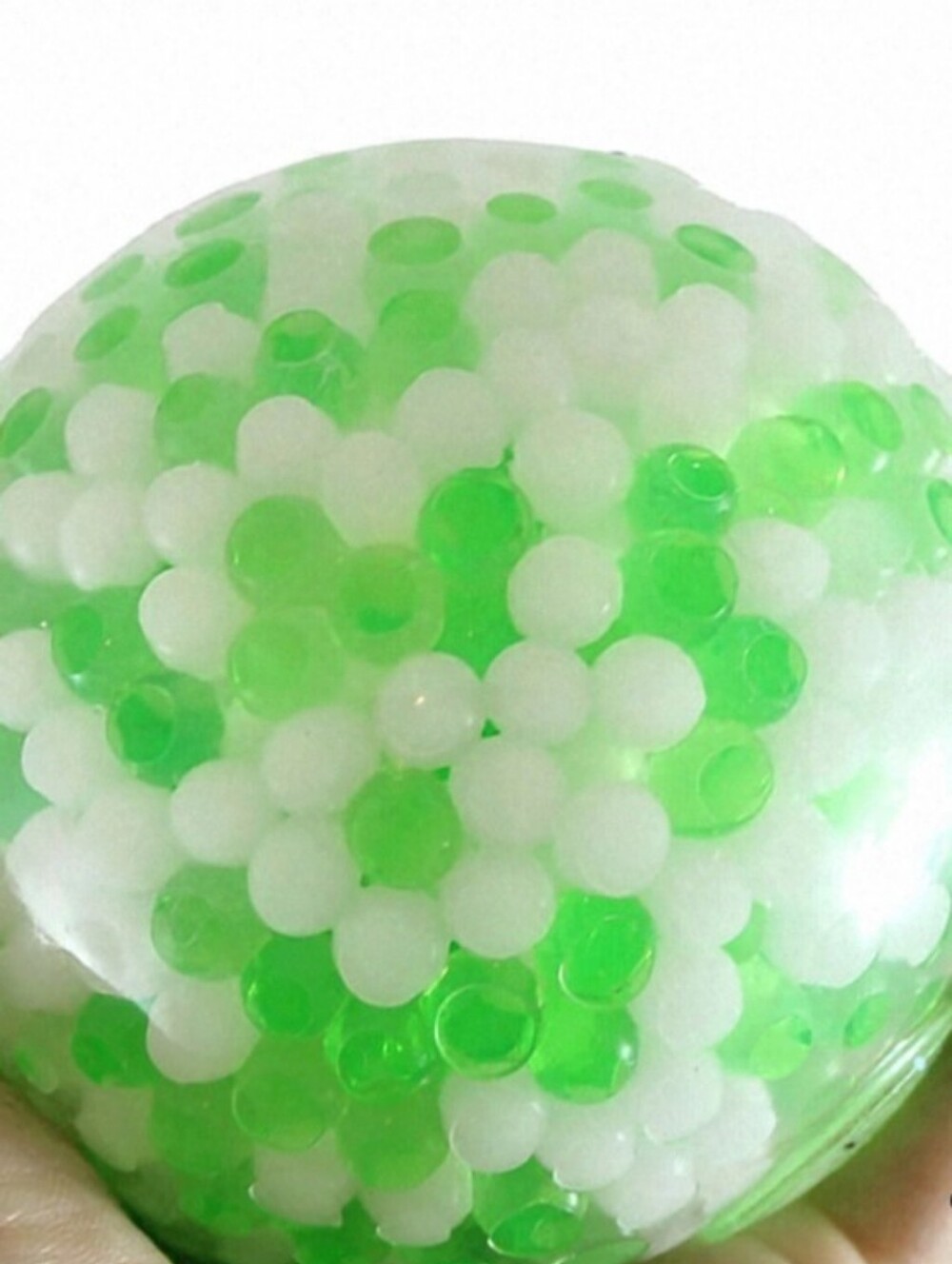Large Water Bead Ball Green/White Squishy